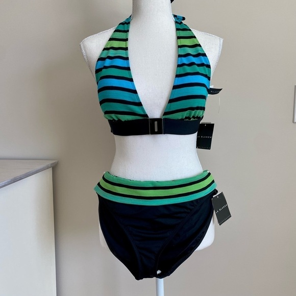 La Blanca Two Pieces Bikini Swimsuit Bathing Suit Swim Halter Top and Bottom 12 - Picture 1 of 15